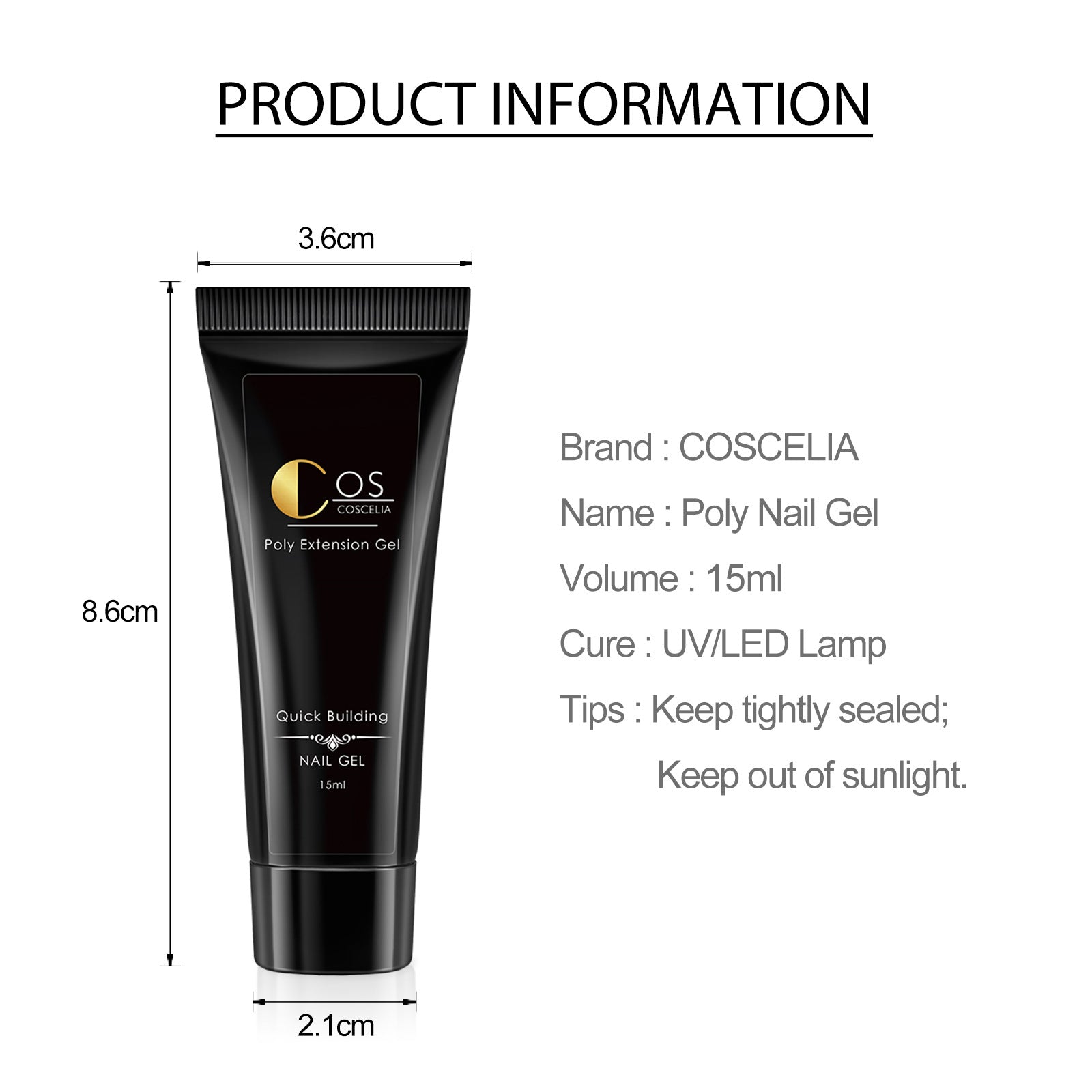 Cola para extensão de unhas de cristal indolor, sólida, sem papel, com proteção UV, para extensão rápida e fototerapia.