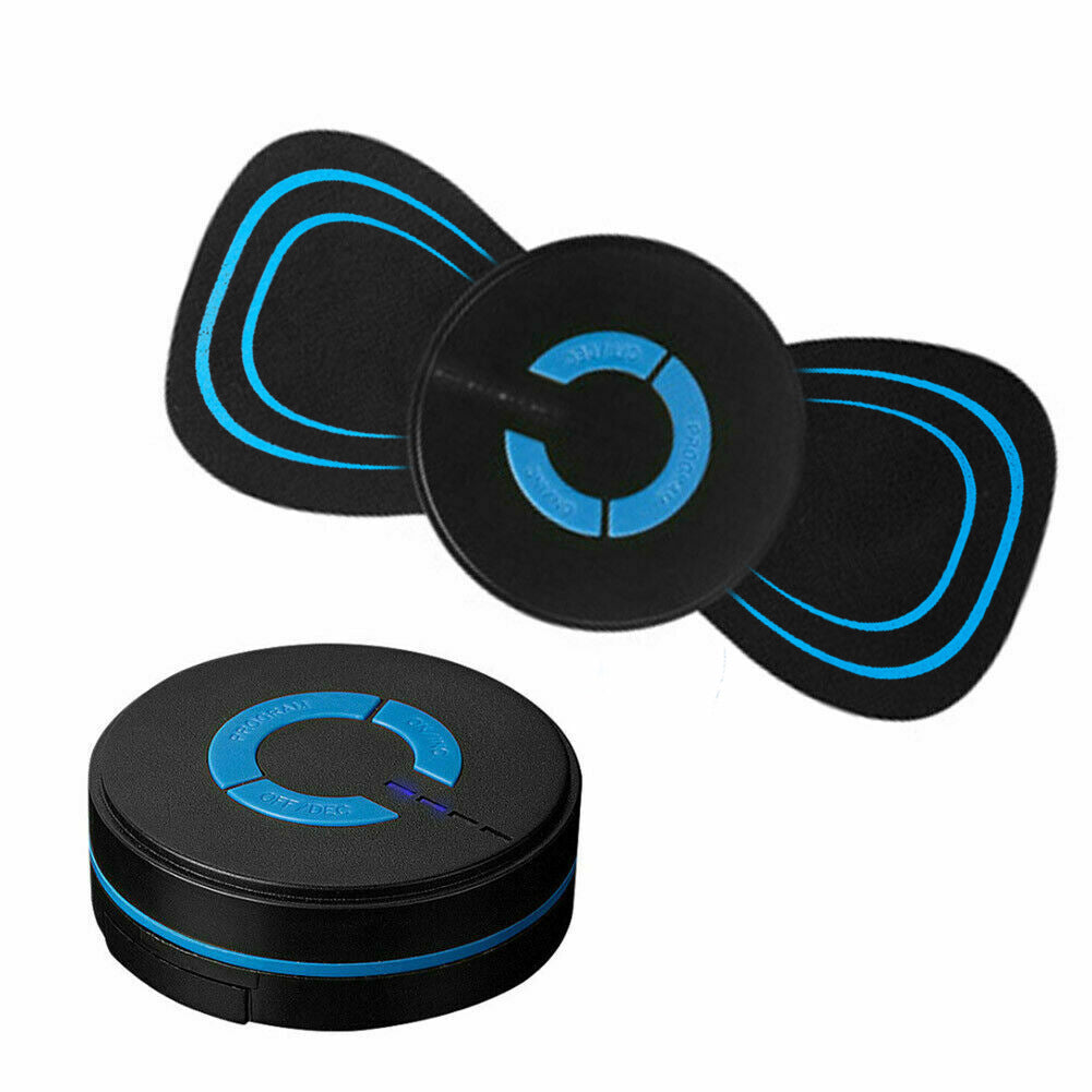 Mini massageador elétrico portátil para pescoço, ombros e costas, com adesivo vibratório para fisioterapia.