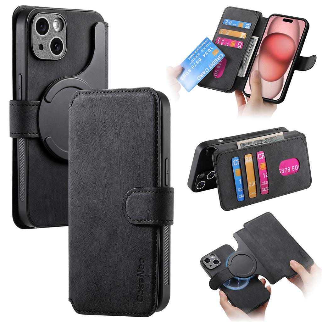 Nova separação magnética adequada para capa de celular Apple 16, Magsafe, forte ímã, capa flip de couro para iPhone 15, capa para iPhone 14.