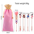 Pincel de Maquiagem Midi Fox Mr. White Rabbit Alice Metal Design Original para Sombra, Blush e Iluminador