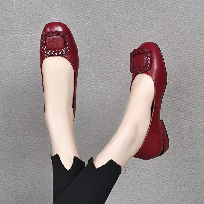 Sapatos femininos confortáveis, rasos, com salto plataforma, para mulheres de meia-idade e idosas.