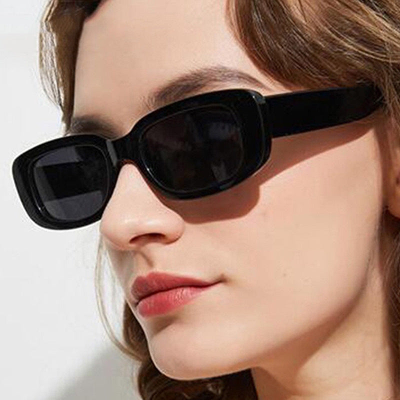 Óculos de Sol Pequenos e Quadrados com Estilo Descolado e Moderno, Óculos de Sol Chiques para Moda Urbana