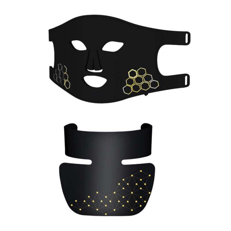 Conjunto de máscara facial de rejuvenescimento fotônico com terapia infravermelha combinada.