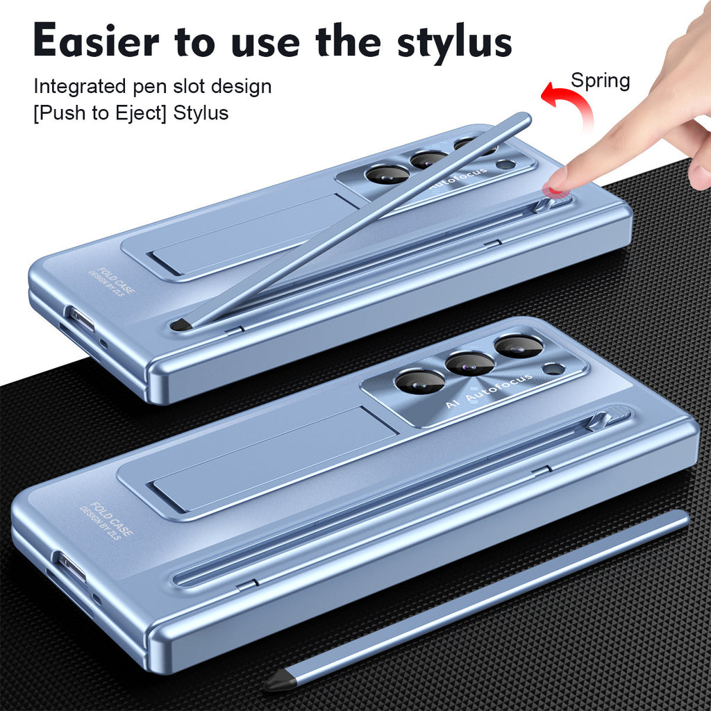 Capa protetora para celular Samsung Galaxy Z Fold6 com suporte integrado e caneta stylus, resistente a quedas. Compatível com Z Fold5.