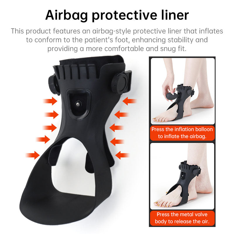 Tala noturna ajustável para fascite plantar com airbag, suporte para pé caído dorsal, ajuste confortável.