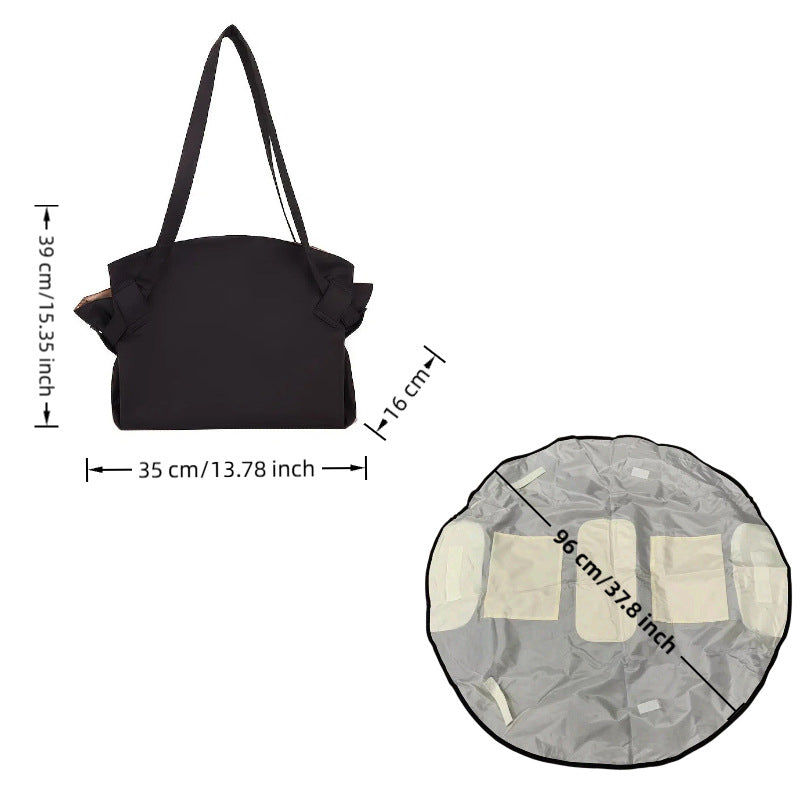 Mala de viagem dobrável + manta de piquenique - Bolsa grande e impermeável para viagens de fim de semana, academia e praia.