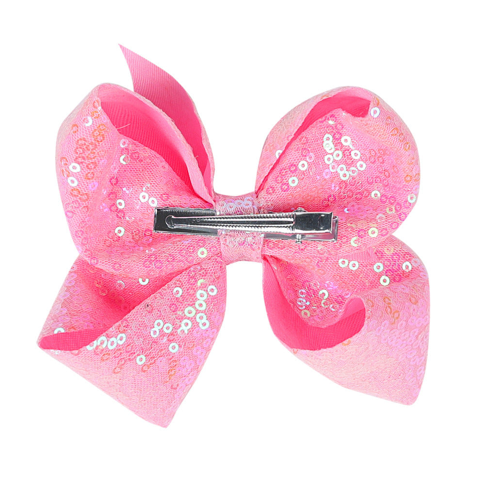 Presilha de cabelo infantil com borboleta de strass, cor sólida, lantejoulas, 12,7 cm (5 polegadas).