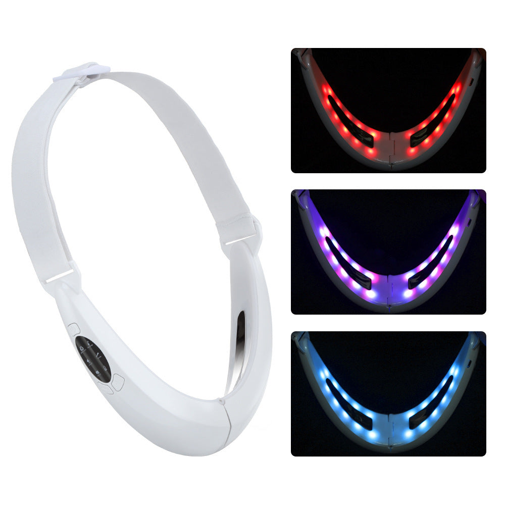 Microcorrente Luz Colorida Instrumento V para Firmeza Facial  Beauty Instrument Hot Compress Lifting Face Slimming Instrument
