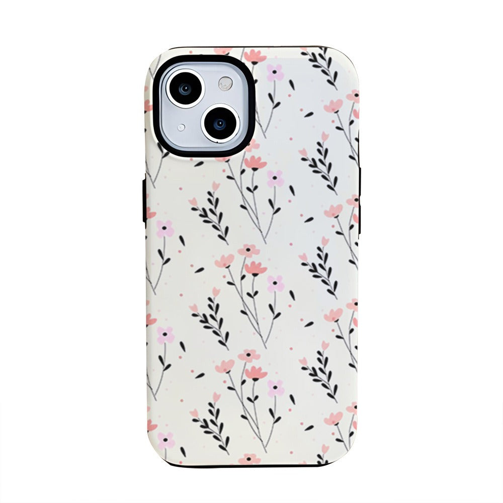 Capa protetora de película floral para Apple 15 Pro, IP16PM, 2 em 1, para celular Apple 13.