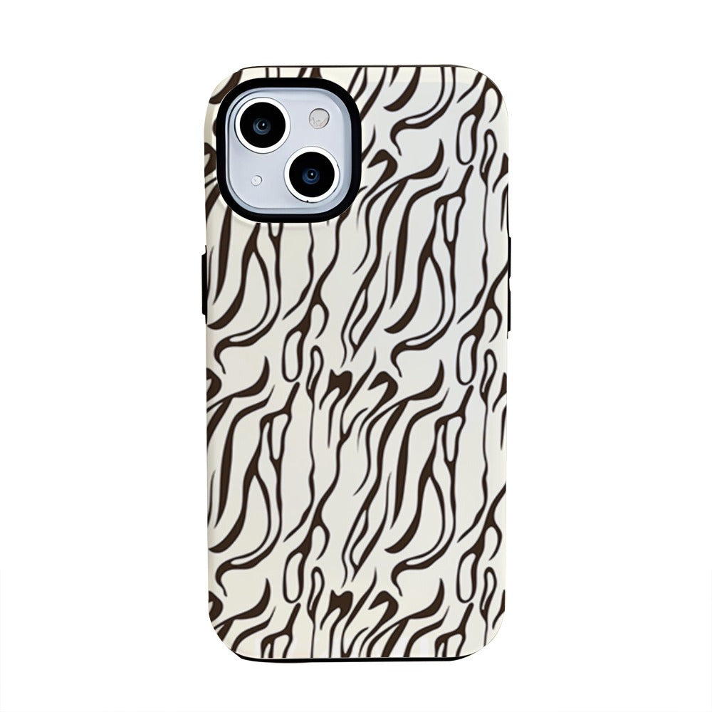Capa de película 2 em 1 com estampa de leopardo branca, compatível com Apple iPhone 15 Pro Max, Apple iPhone 14 Pro e iPhone 16 Pro.