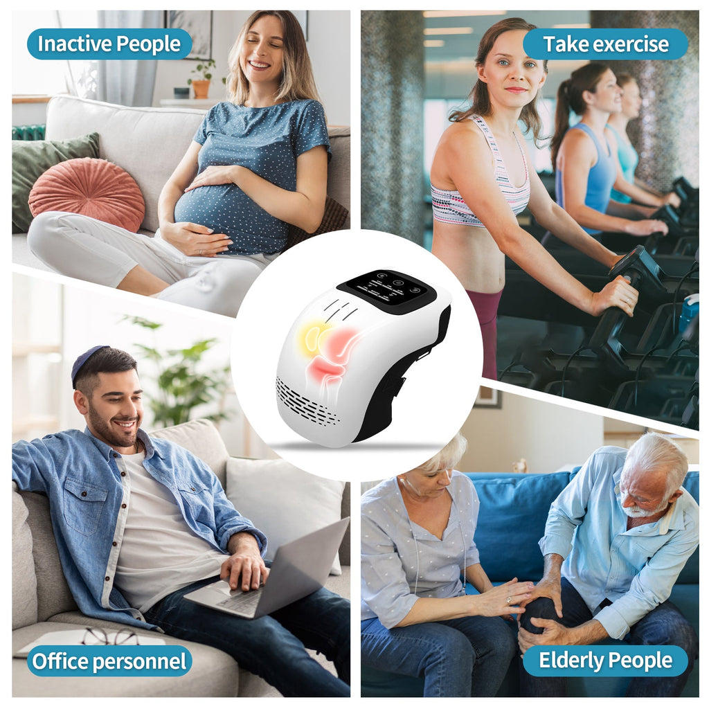 Intelligent Home Use Electric Intelligent Kneading Heating Knee Massager Rechargeable Pain Relief Infrared Laser Vibration Knee Massager - e & cj8e & cj8