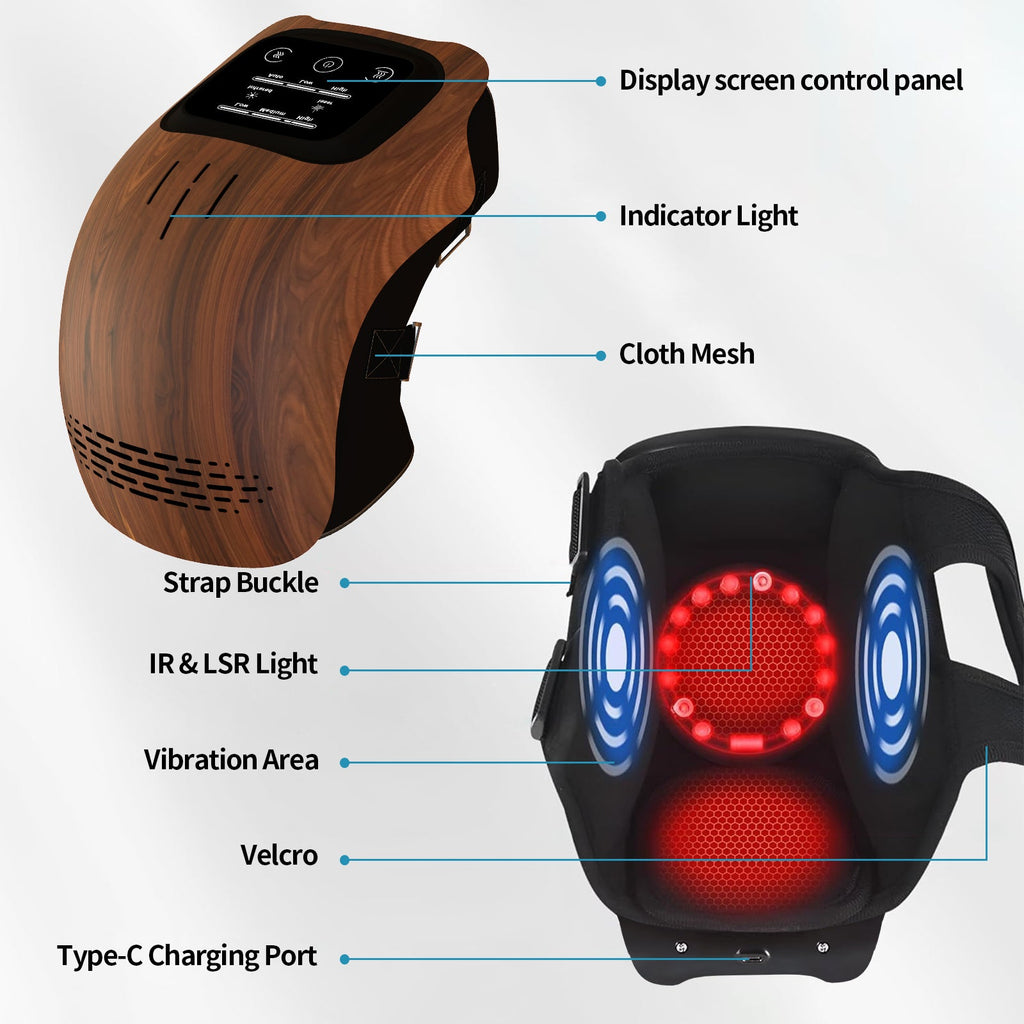Intelligent Home Use Electric Intelligent Kneading Heating Knee Massager Rechargeable Pain Relief Infrared Laser Vibration Knee Massager - e & cj8e & cj8