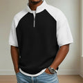 Mens Color - Block Printed Waffle - Weave Casual Top - e & cj8e & cj8