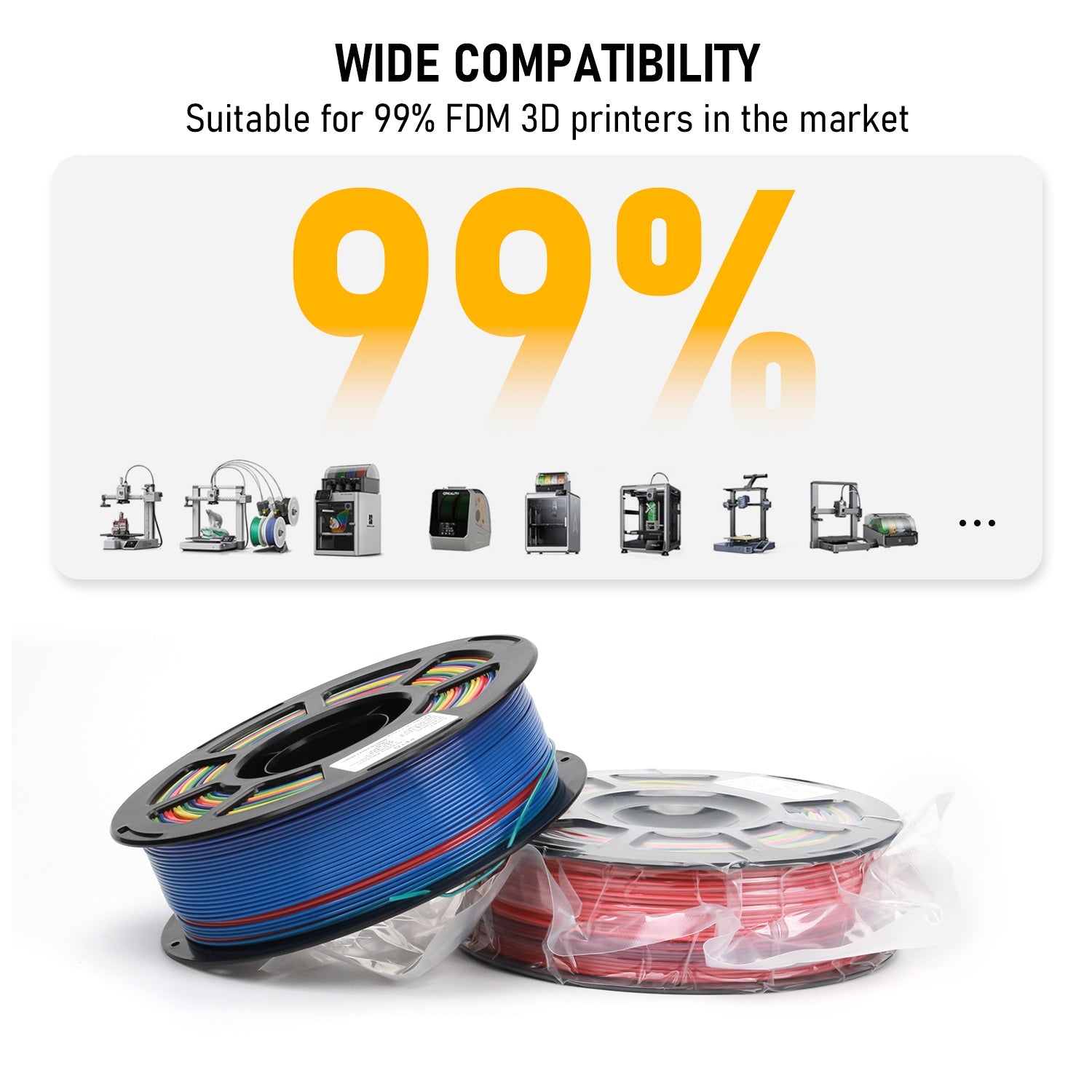 Rainbow Gradient PETG Filament For 3D Printers, Multicolor Color Changing Printing Material, Compatible With Most FDM Printers - e & cj8e & cj8