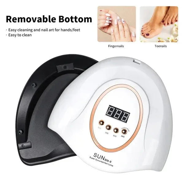UV LED Nail Lamp,280W Nail Curing Lamps For Gel Polish With Automatic Sensor 4 Timer Setting,Led Nail Dryer, Professional Nail Art Drying Tools For Fingernail And Toenail - e & cj8e & cj8